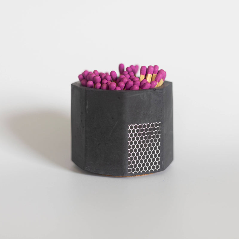 LIMITED Edition Black Candle Match Holder w/ Purple Matches