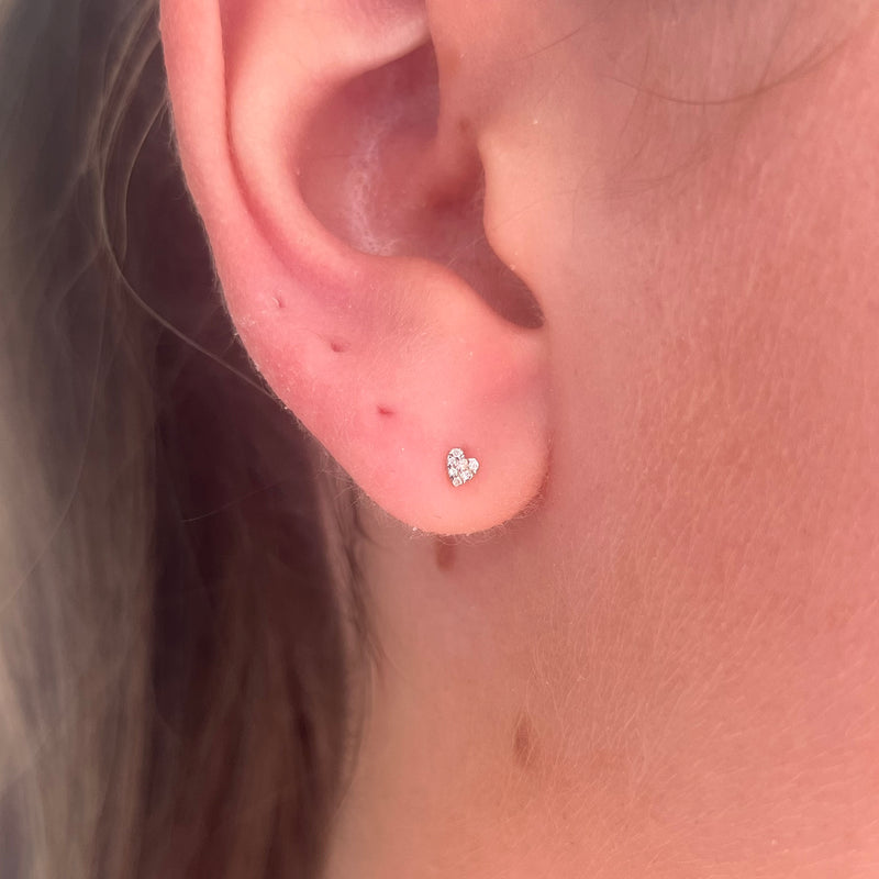 DIAMOND SWEETHEART STUDS