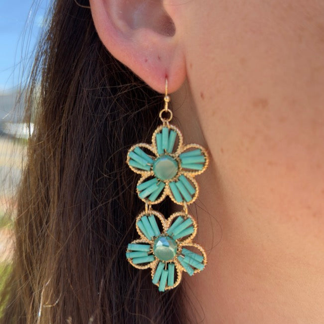 TURQUOISE DAISY EARRINGS