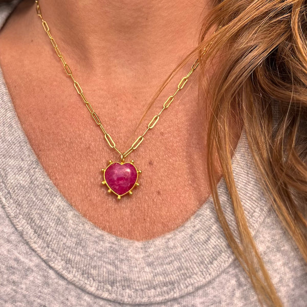 ALL MINE GEMSTONE HEART NECKLACE