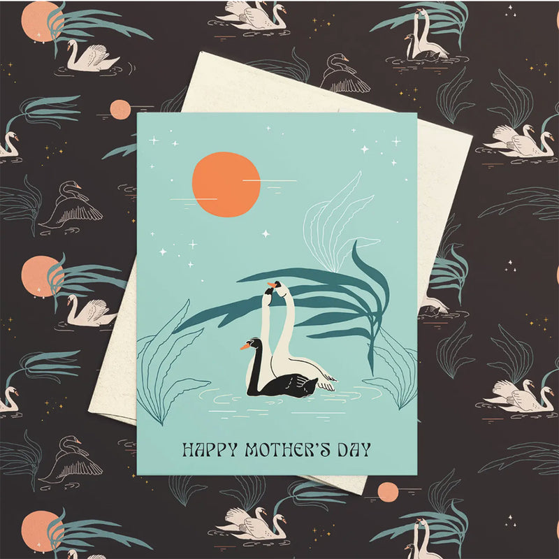 SWANS MOTHER'S DAY GREETING CARD