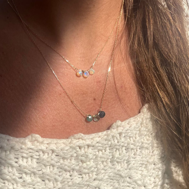 PAST PRESENT FUTURE GEMSTONE NECKLACES