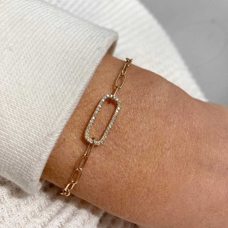 DIAMOND OVAL LINK BRACELET