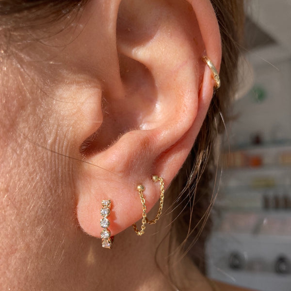 Huggie Hoop Earring Double Ear Piercing Ring Cartilage Earring