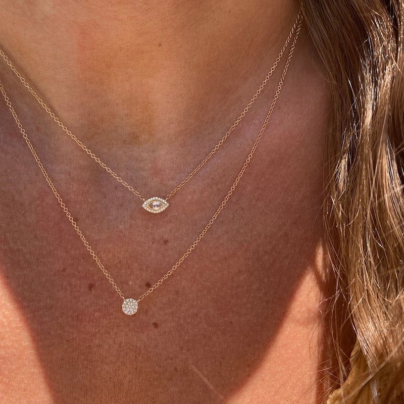 TINY DIAMOND DISC NECKLACE