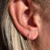 EMERALD & DIAMOND J HOOP SNAKE EARRINGS