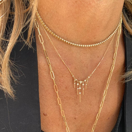 ONE LOVE DIAMOND BABY CURB CHAIN NECKLACE