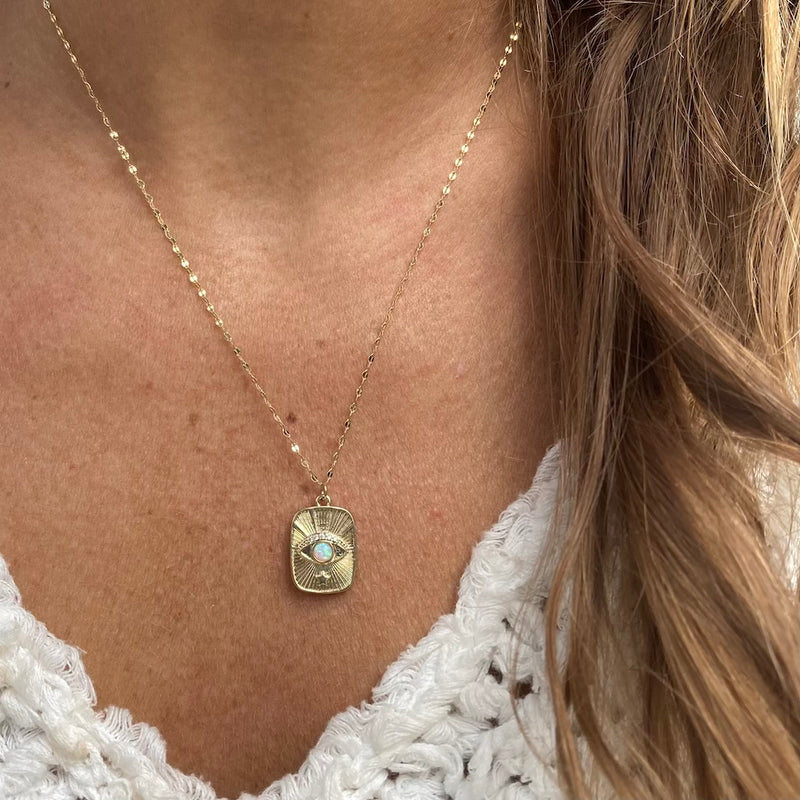 OPAL EYE AMULET NECKLACE