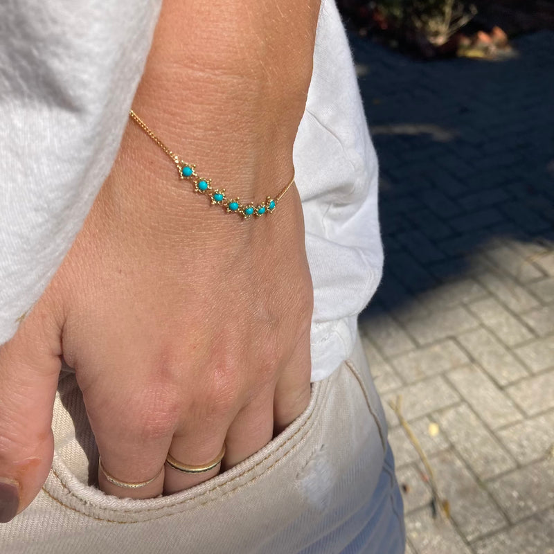 PETITE TEXTILE BRACELET IN TURQUOISE