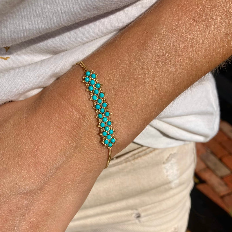 PETITE WOVEN BRACELET IN TURQUOISE
