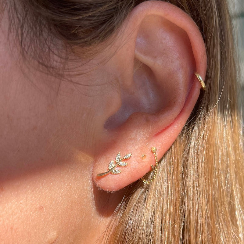 DIAMOND OLIVE BRANCH STUDS