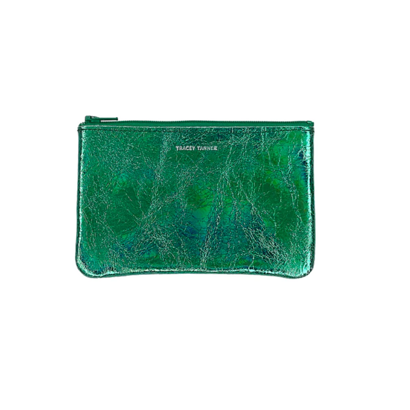 IRIDESCENT JADE ZIP POUCH