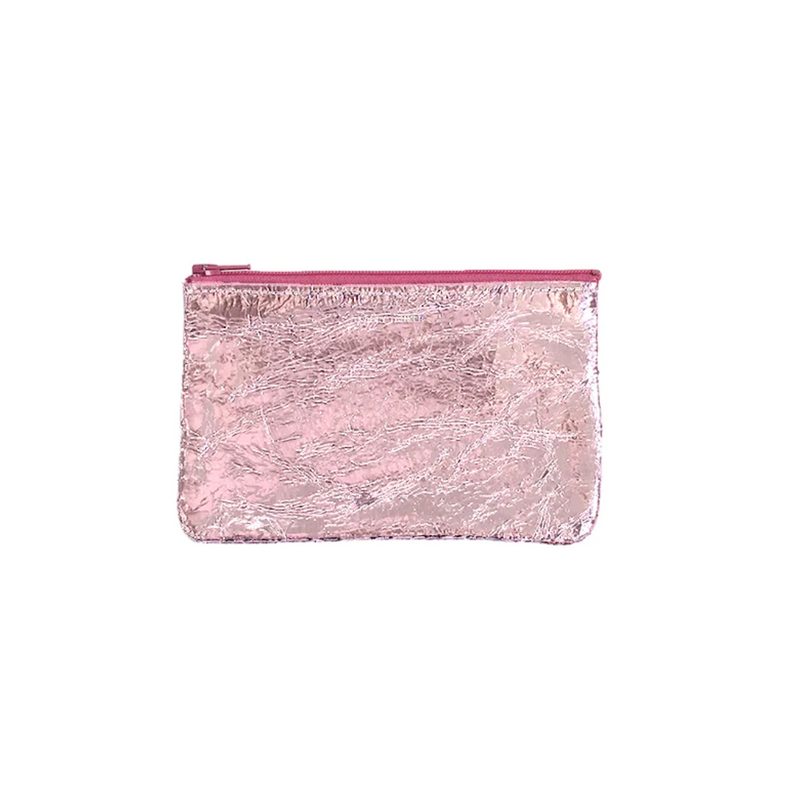 FOIL BABY PINK ZIP POUCH