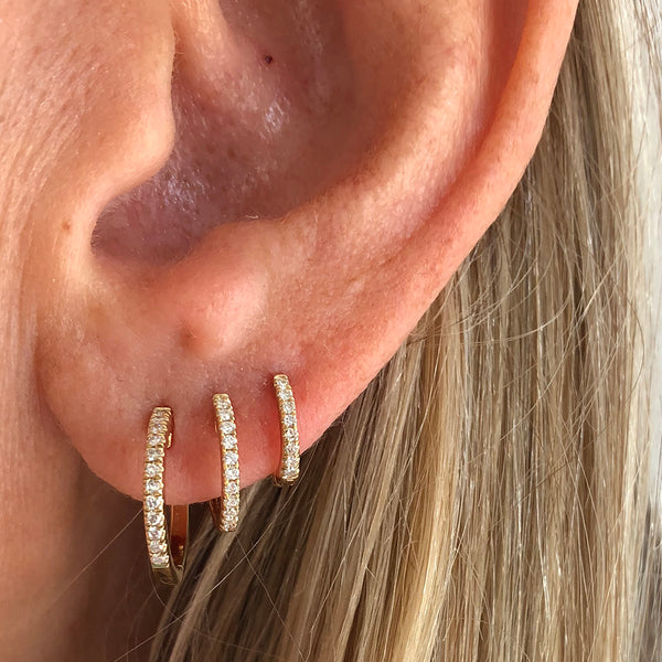 Gold huggies with diamonds Outlet