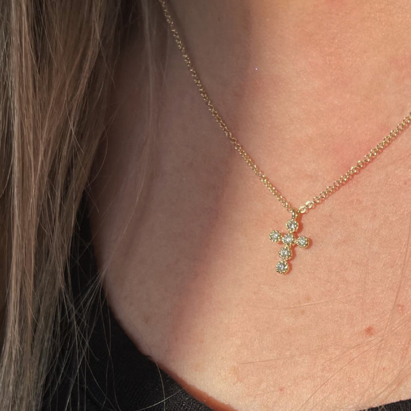 DEVOTED DIAMOND CROSS NECKLACE