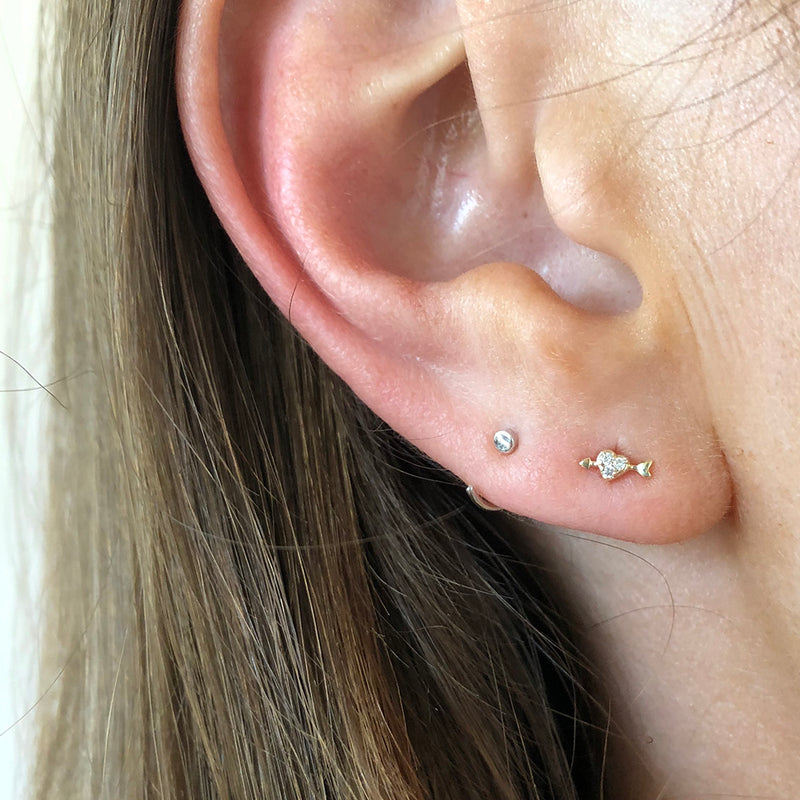 DIAMOND HEART & ARROW STUDS