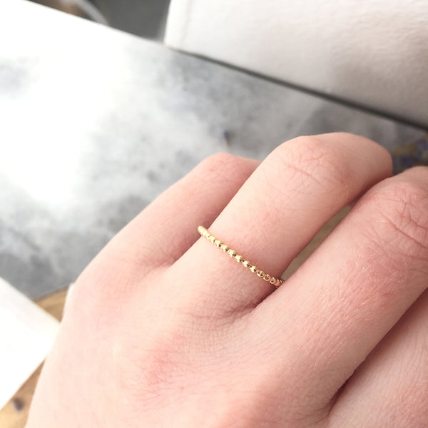 14K Solid Gold Sun Ring, Minimalist Ring, Stackable Rings For Women