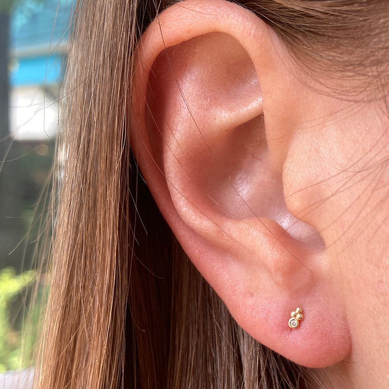 GOOD AS GOLD DIAMOND STUD EARRINGS