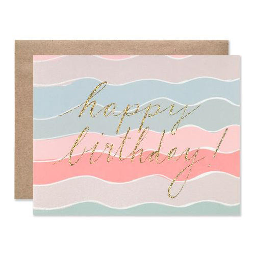 HAPPY BIRTHDAY GLITTER SQUIGGLES CARD