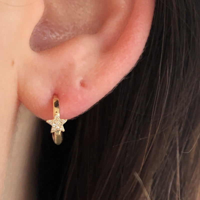 ESTELLA DIAMOND STAR HUGGIE HOOPS