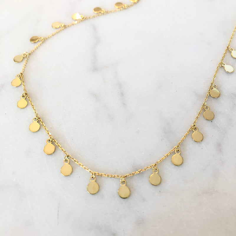 GOLD SEQUIN STATION NECKLACE