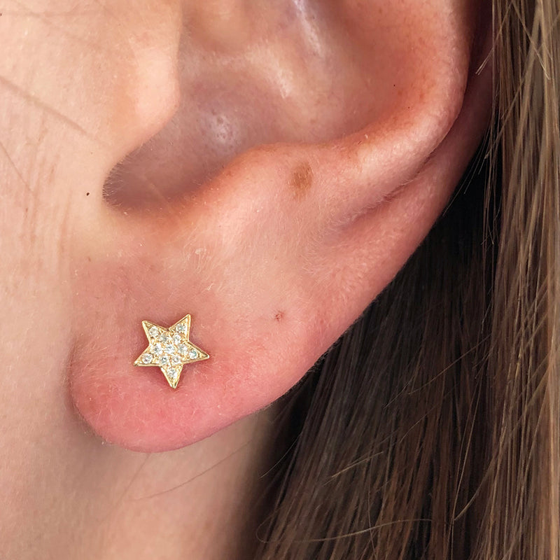 WISHING STAR DIAMOND STUDS
