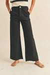 P2112     DYE AND WASH COTTON STRETCH WIDE LEG PANTS
