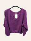 V-neck crop sweater with a tight hem #20678