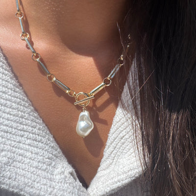 BIG LINK PEARL NECKLACE