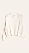 V-neck crop sweater with a tight hem #20678