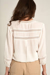 Drawstring Hem Lace Trimmed Blouse