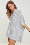STRIPE OVERSIZED SHIRT TOP
