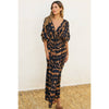 Tie Dye Print Drawstring Cinched Waist Maxi Dress