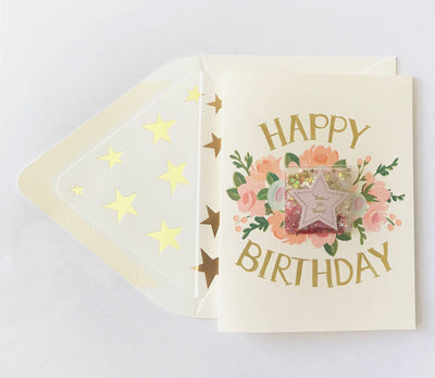 Toss & Twirl Glitter Happy Birthday Greeting Card
