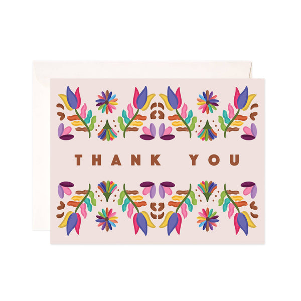 Folk Thank You Greeting Card