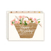 Happy Birthday Tote Basket with Flowers Greeting Card