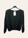 V-neck crop sweater with a tight hem #20678