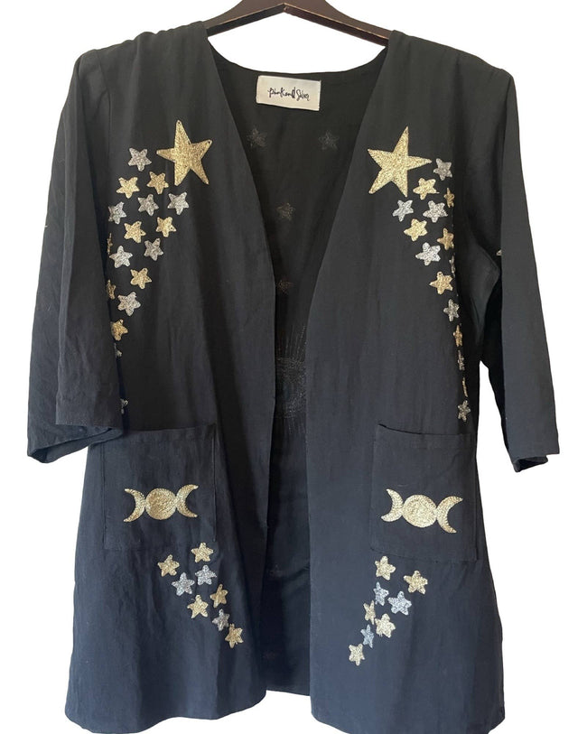 Embroidered Evil Eye and Snake Cotton Jacket 