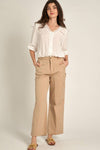 Drawstring Hem Lace Trimmed Blouse
