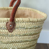 Trendy straw bags , straw beach bag, Leather handle