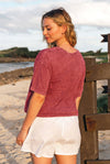 EAST COAST Cropped Mineral Graphic Top