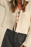 J4721   LONG SLEEVE KNITTED TIE FRONT CARDIGAN