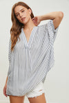 STRIPE OVERSIZED SHIRT TOP