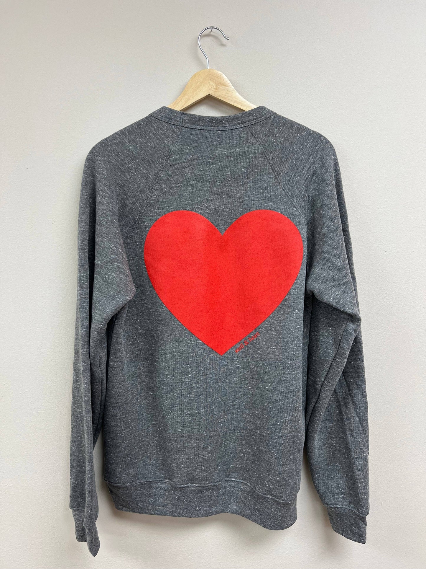 Share The Love Sweatshirt - Heather Grey w/Red Heart - KDJ