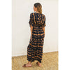 Tie Dye Print Drawstring Cinched Waist Maxi Dress
