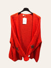 Thick cardigan with mohair and stars at the elbows #3559