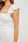 SMOCKED TIERED MAXI DRESS