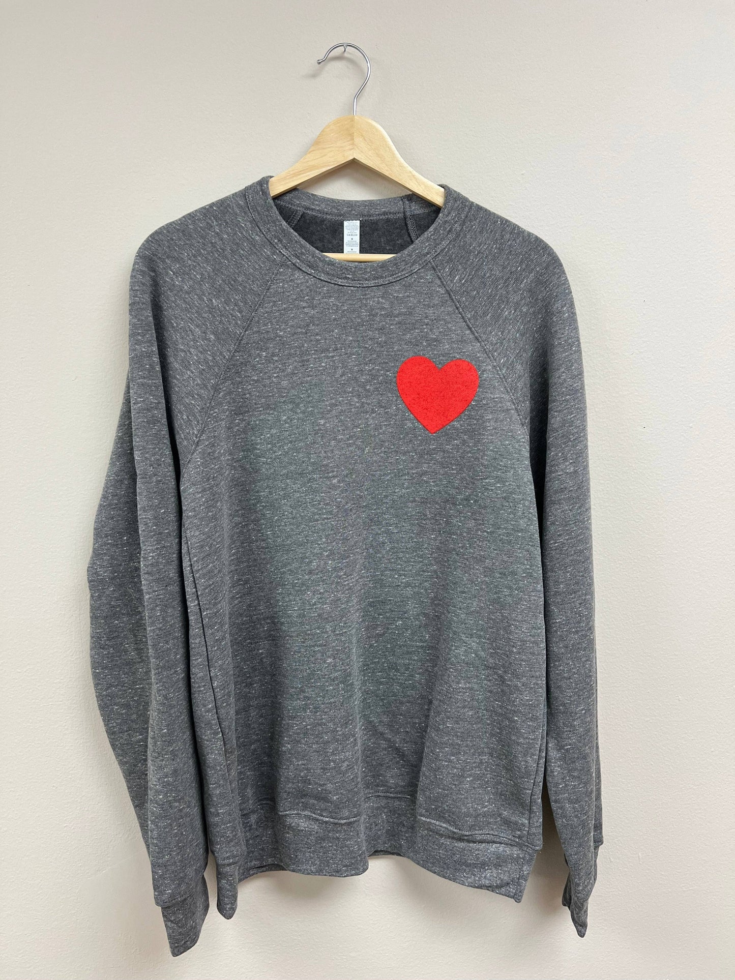 Share The Love Sweatshirt - Heather Grey w/Red Heart - KDJ