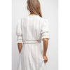 CHIC WOVEN MAXI BUTTON DOWN SHIRT DRESS WITH TRIM LACE DETAI