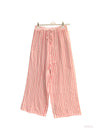 Wide-striped cotton gauze pants